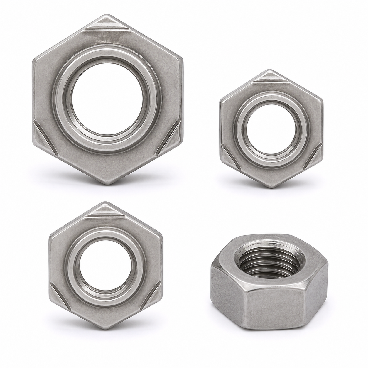 DIN 929 stainless steel hex weld nuts with welding projections