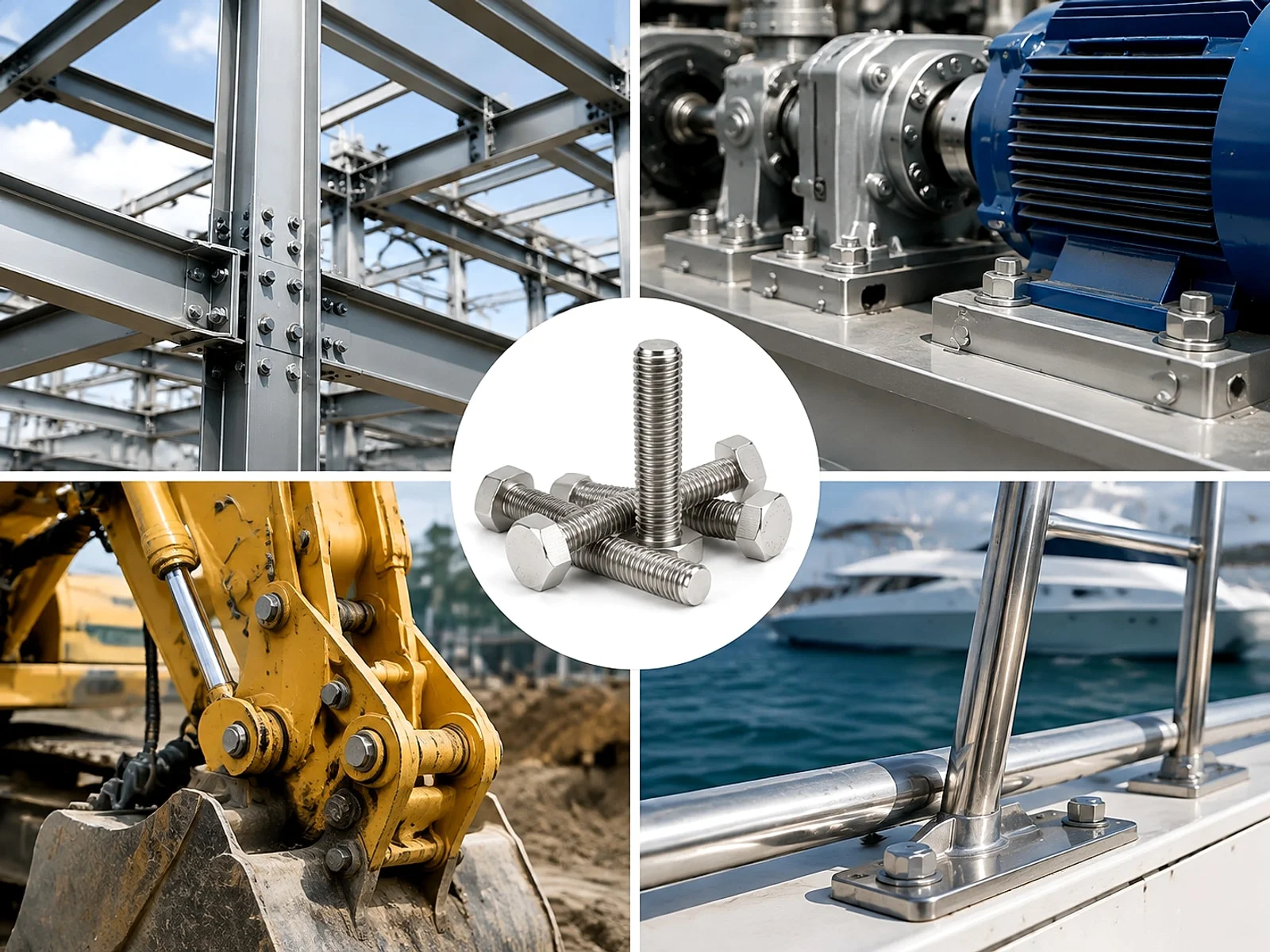 Hex bolts steel structure application