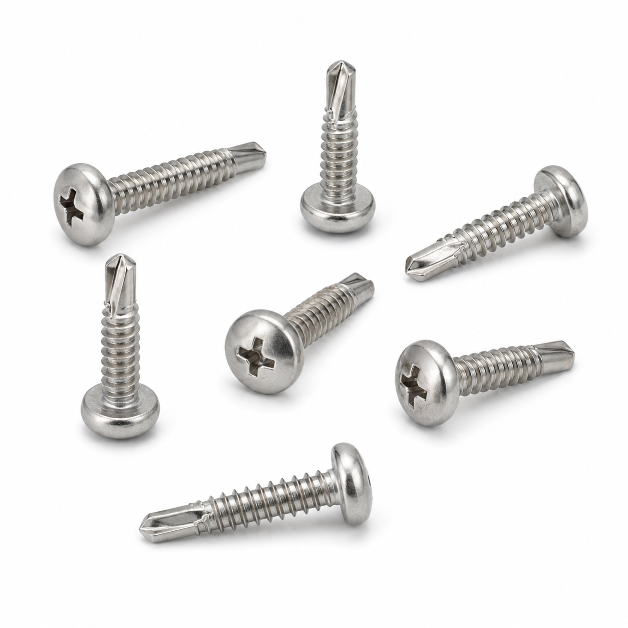 DIN 7504 N stainless steel pan head self drilling screws with PH and PZ drives