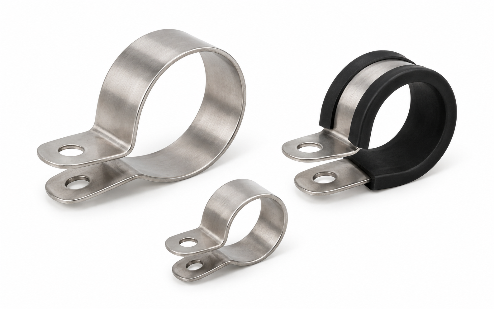 Stainless steel P-clips and loop clamps