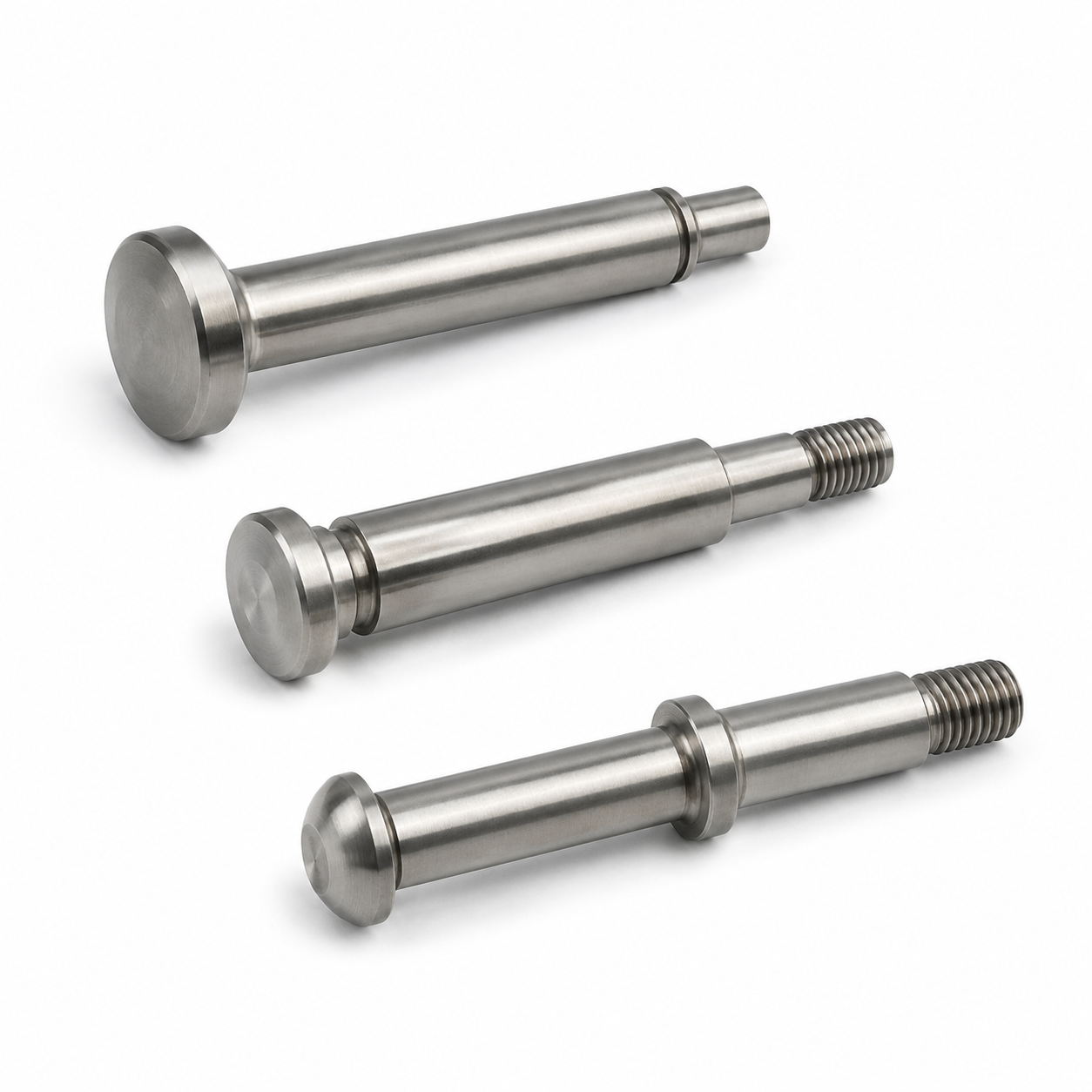 Cold formed stainless steel headed pins, shoulder component and stepped shaft