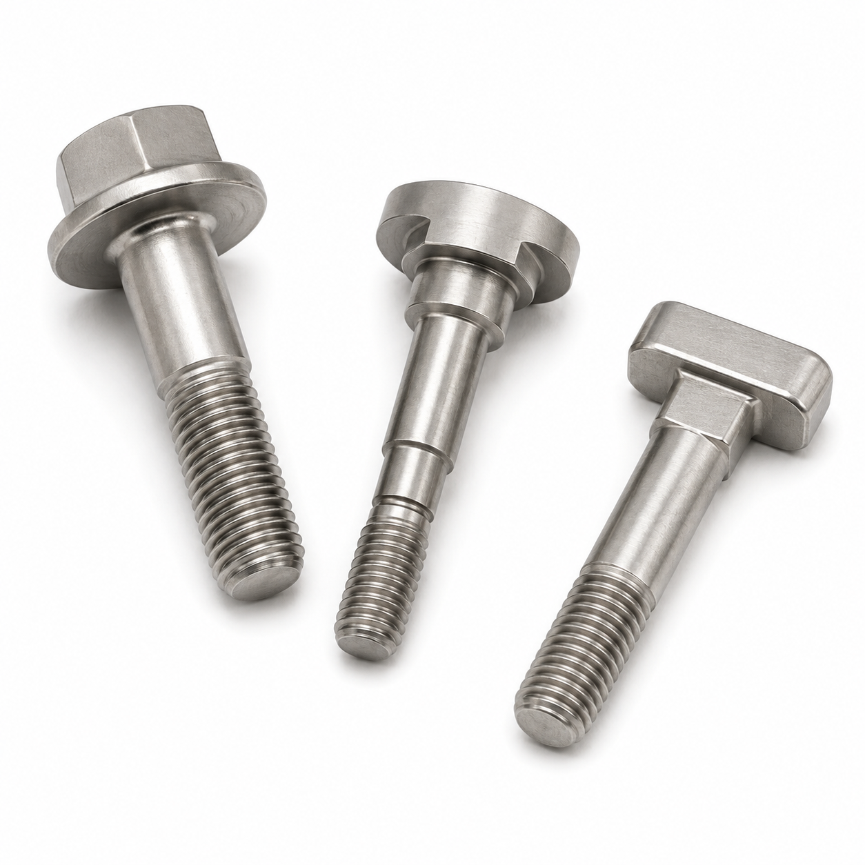 Custom stainless steel cold headed flange bolt, stepped bolt and T-head fastener