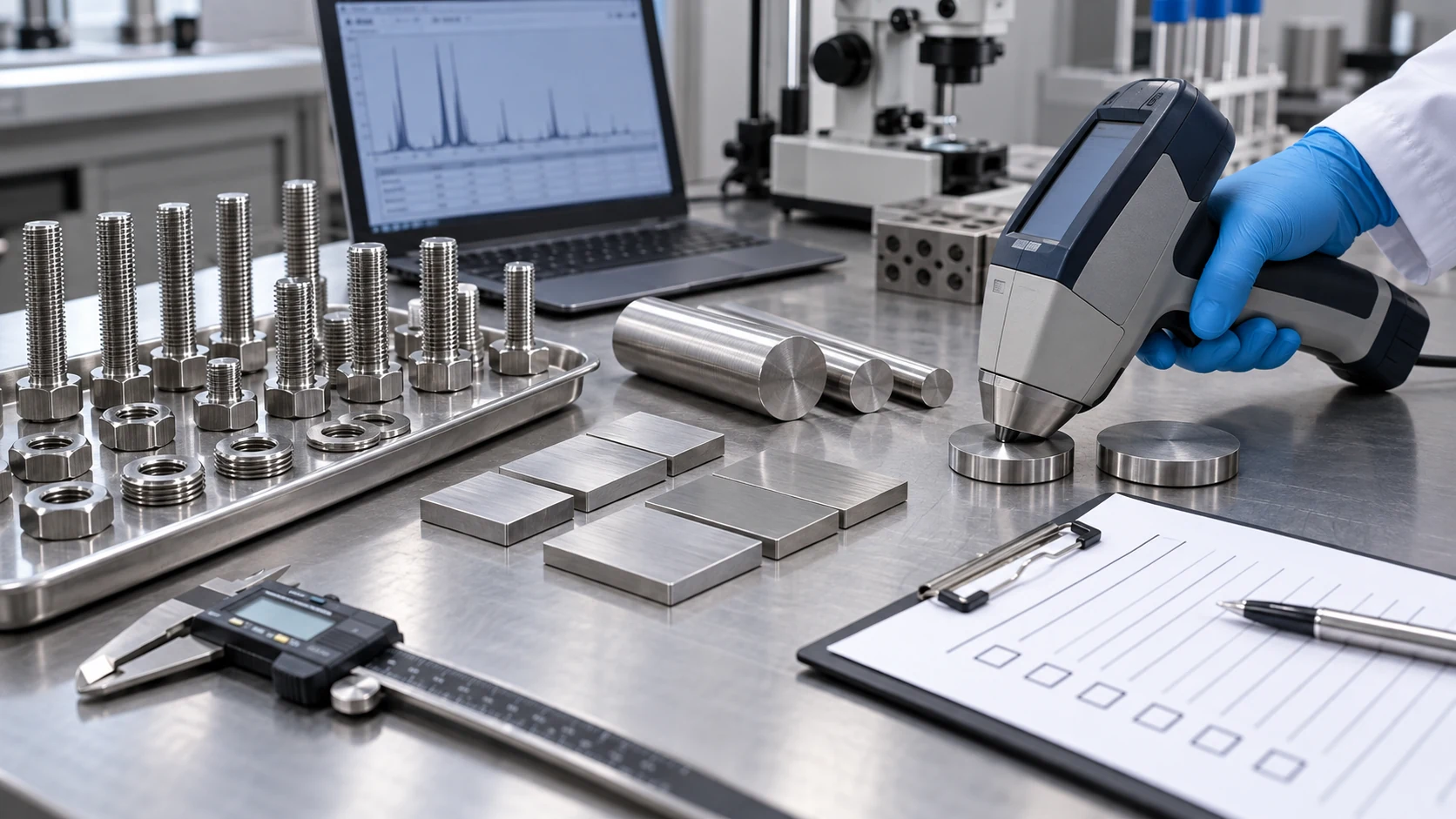 Duplex stainless steel fastener material verification and inspection