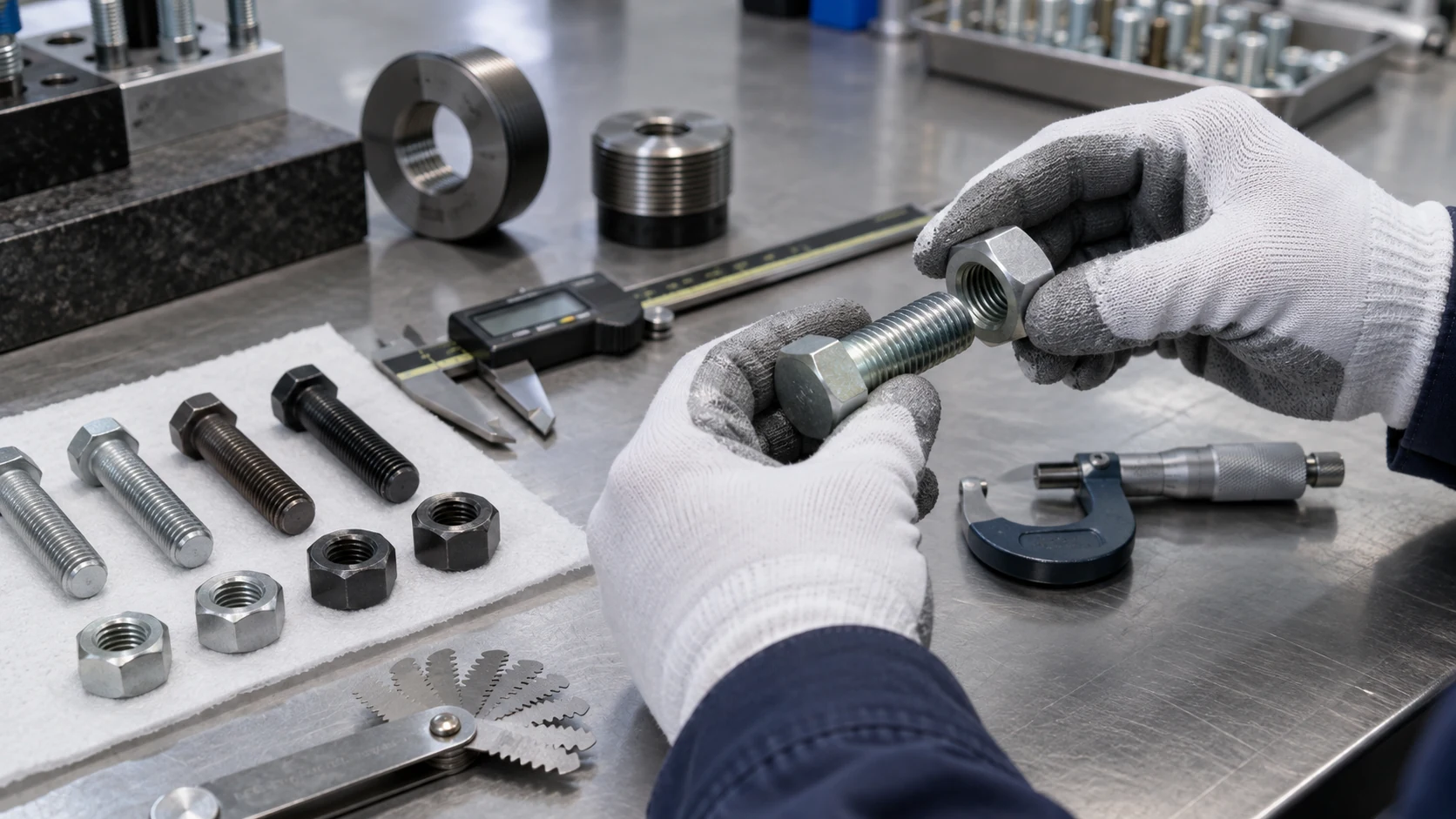 Fastener thread fit and coating verification before production