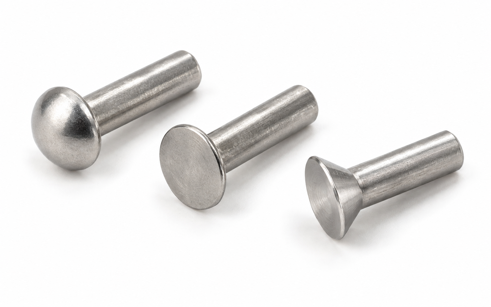 Stainless steel solid rivets with formed heads