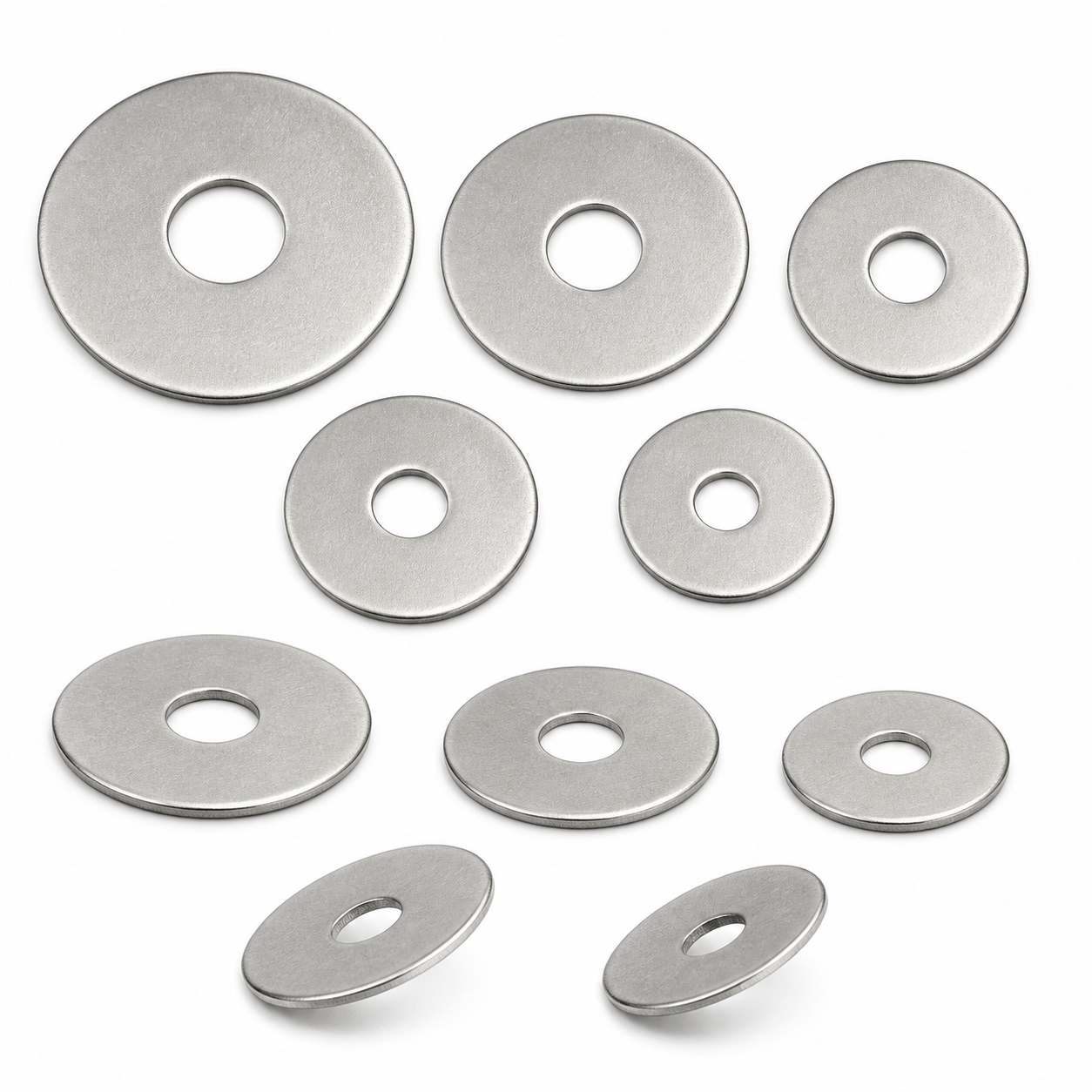 Stainless steel fender washers with large outside diameter