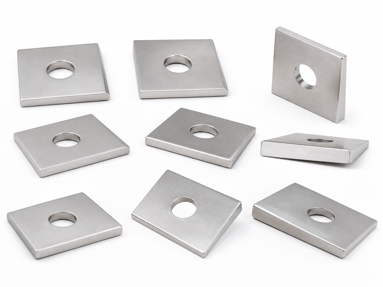 Stainless steel square taper washers with 1:6 beveled geometry