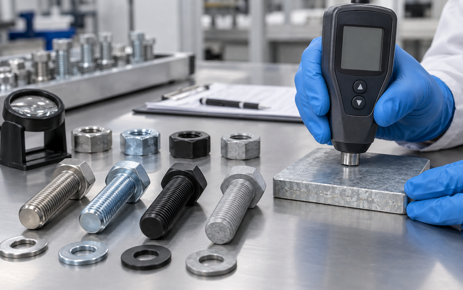 Surface and coating verification of industrial fasteners