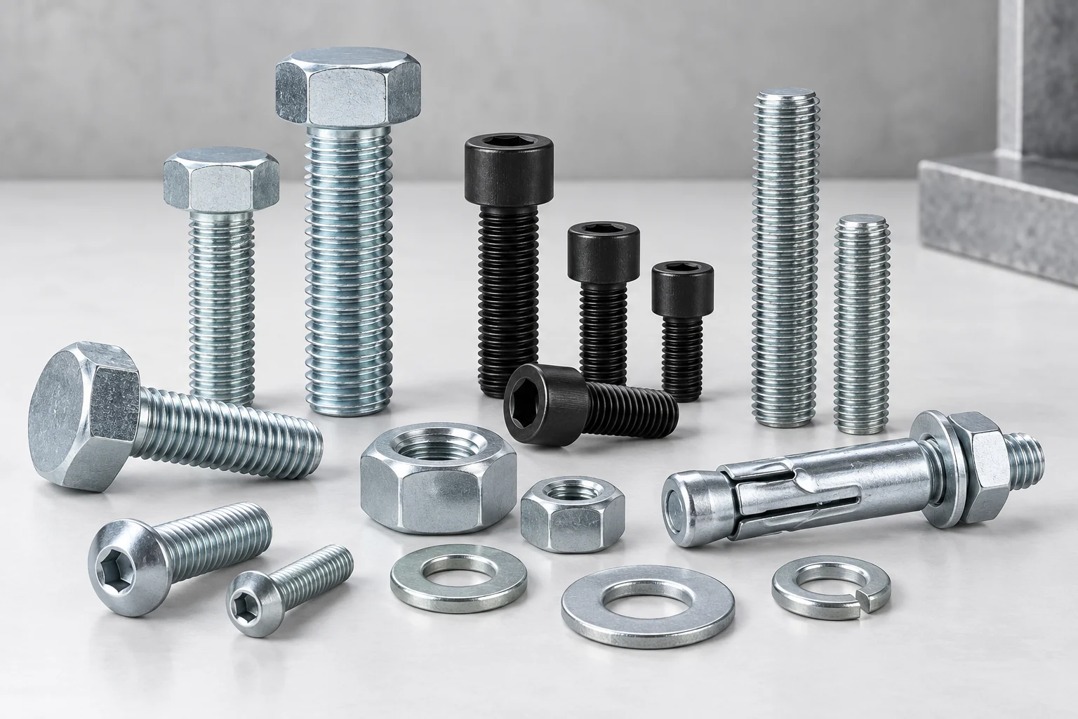 Carbon steel and alloy steel fasteners for industrial applications